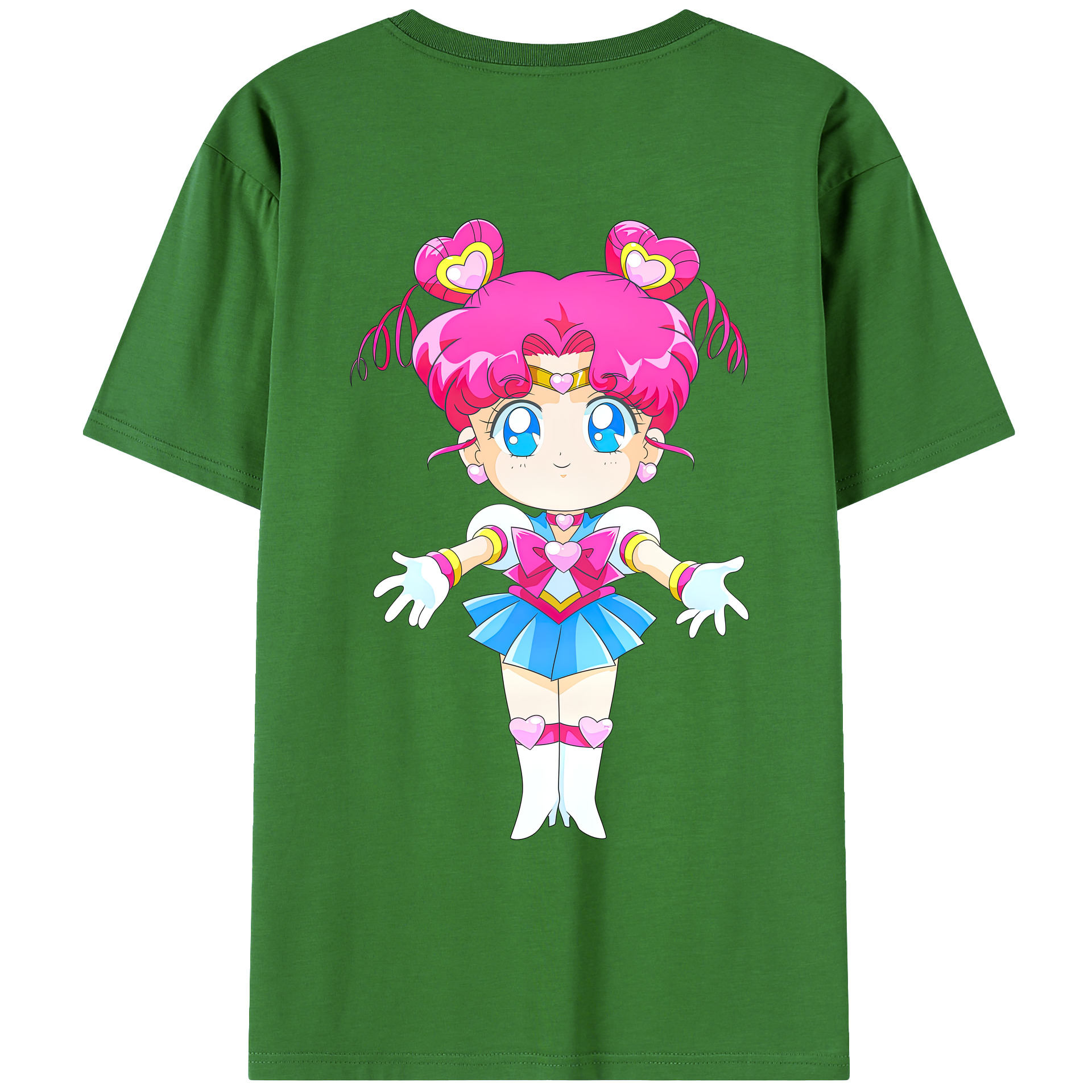 （画像用） 美少女戦士セーラームーン ちびうさ Sailor Moon Chibiusa Tsukino Usagi Small Lady Serenity レディース半袖Tシャツ(バックプリント)
